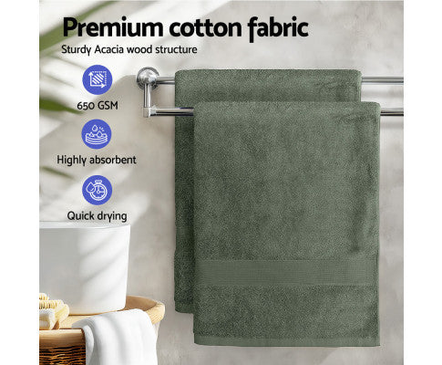 2 Pack Bath Sheets Set Cotton Extra Large Towel Green Big Bedding Australia