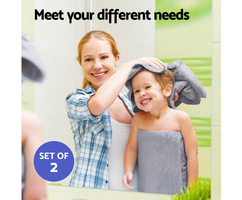 2 Pack Bath Sheets Set Cotton Extra Large Towel Grey Big Bedding Australia