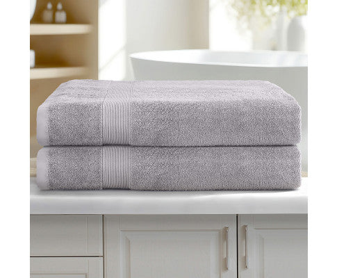 2 Pack Bath Sheets Set Cotton Extra Large Towel Grey Big Bedding Australia