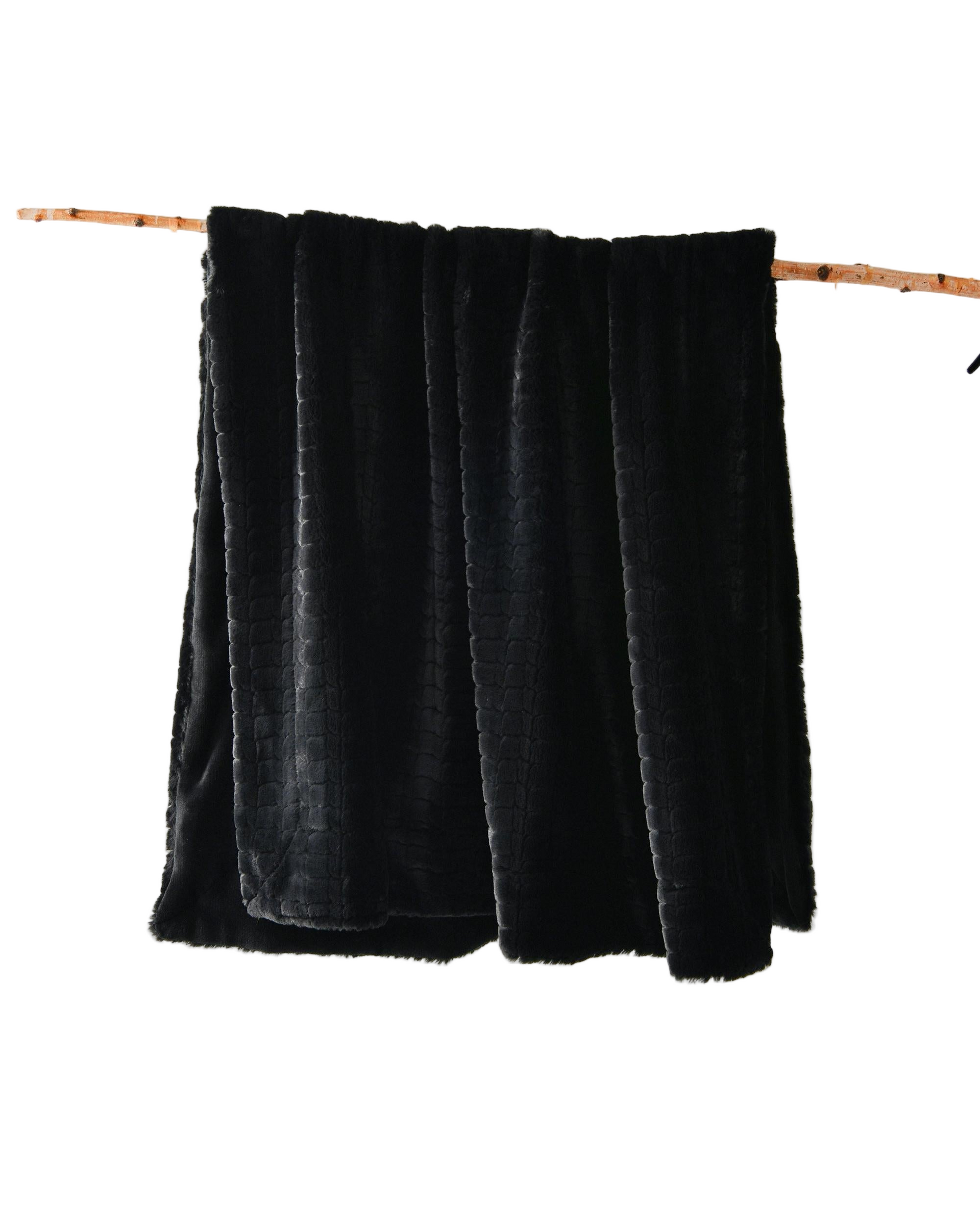 Bianca Australian TAMBAR Throw Rug Faux Fur Black Bianca Bedding