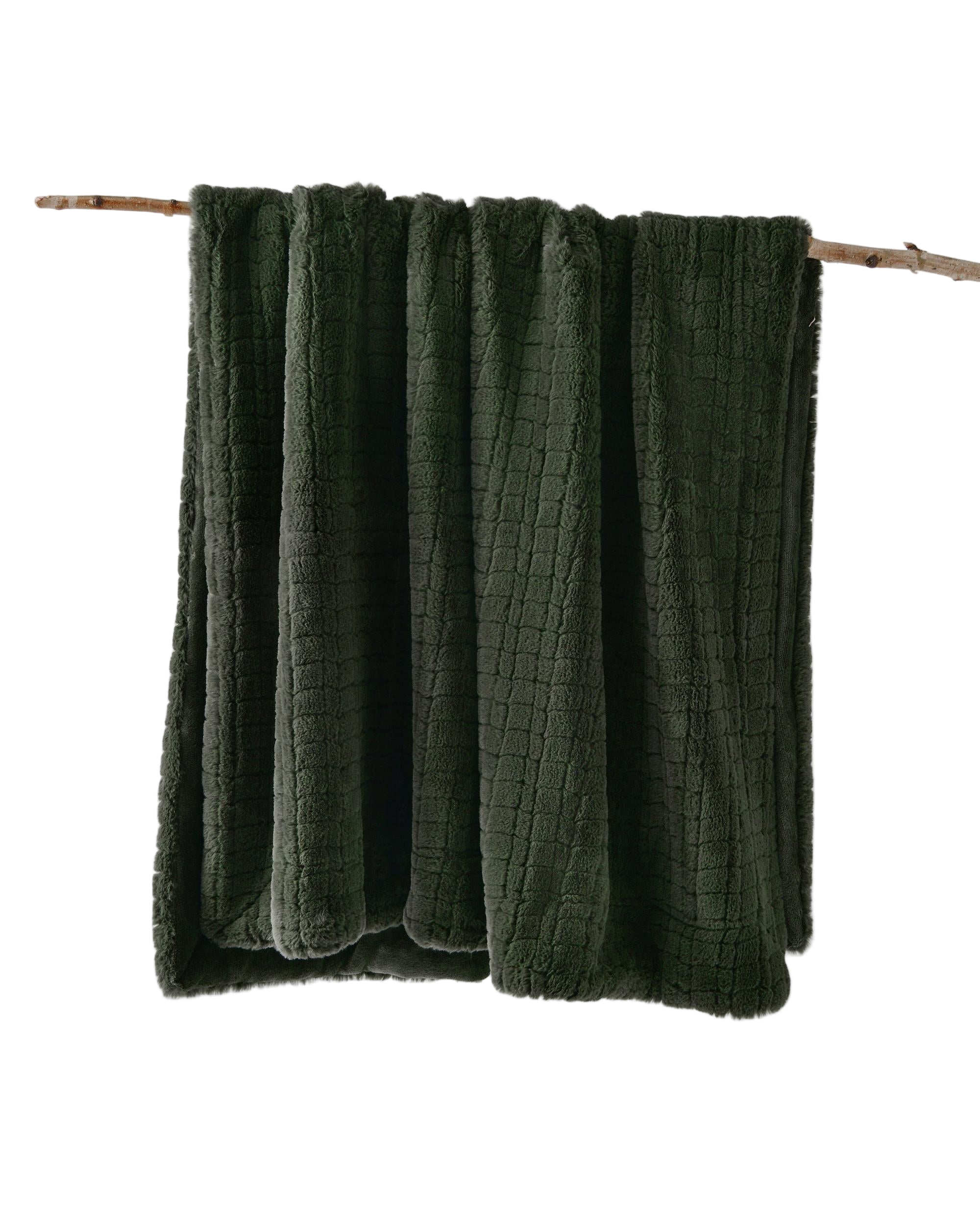 Bianca Australian TAMBAR Throw Rug Faux Fur Green Bianca Bedding