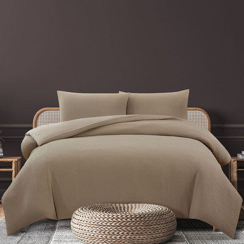 ARDOR BOUDOIR "Thea" MICROFIBRE QUILT COVER SET - WHEAT Ardor Bedding