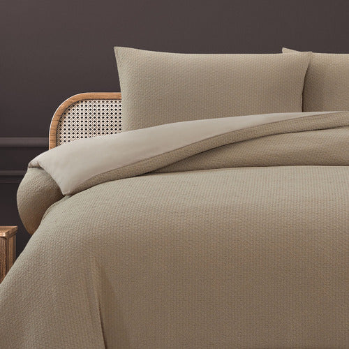 ARDOR BOUDOIR "Thea" MICROFIBRE QUILT COVER SET - WHEAT Ardor Bedding