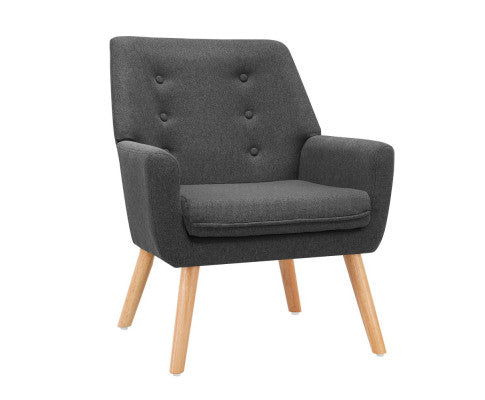 Armchair Tub Single Dining Chair - CHARCOAL Artiss