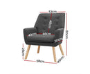 Armchair Tub Single Dining Chair - CHARCOAL Artiss