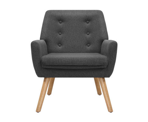 Armchair Tub Single Dining Chair - CHARCOAL Artiss