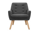 Armchair Tub Single Dining Chair - CHARCOAL Artiss