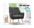 Armchair Tub Single Dining Chair - CHARCOAL Artiss