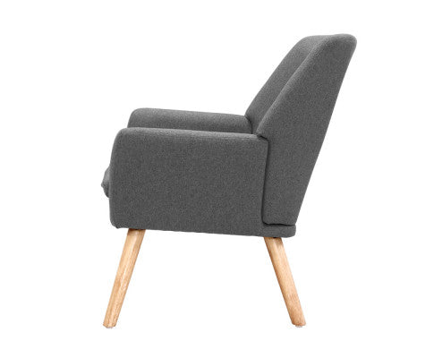 Armchair Tub Single Dining Chair - GREY Artiss