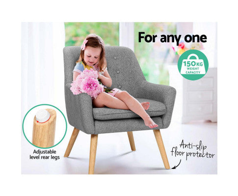 Armchair Tub Single Dining Chair - GREY Artiss