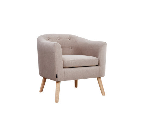 Armchair Tub Chair Single Accent Armchairs Sofa Lounge Fabric Beige Artiss