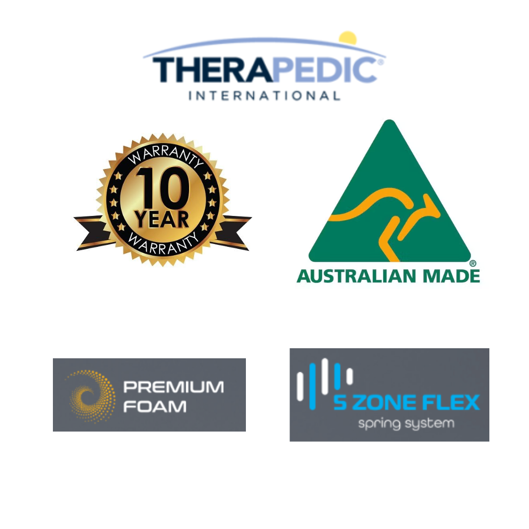 Therapedic WATTLE FLEX 5 Zoned Pocket Spring 32cm Mattress - Medium