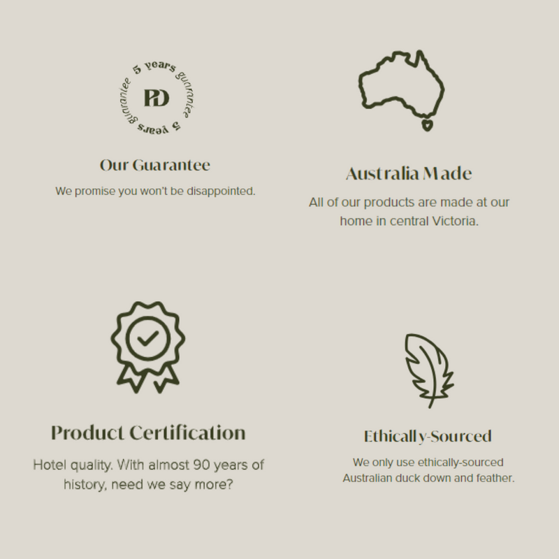 Goose Down Pillows in Australia. Puradown 80% Goose Down Pillows. Puradown