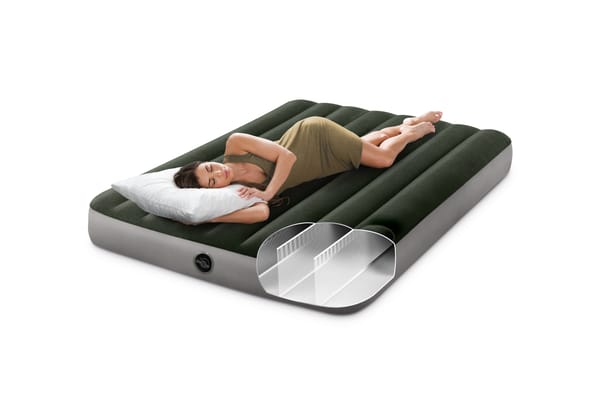 Intex Double Dura-Beam Standard Downy Air Mattress 10" W/ Built-In Foot Pump