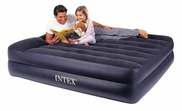 Intex Queen Pillow Rest Airbed With 240V Pump 64124
