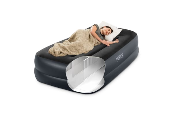Intex Single (Twin) Pillow Rest Airbed 240V Pump 42Cm 64122