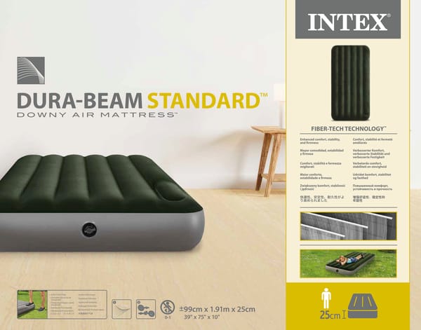 Intex Single (Twin) Classic Airbed With Built In Pump 64761
