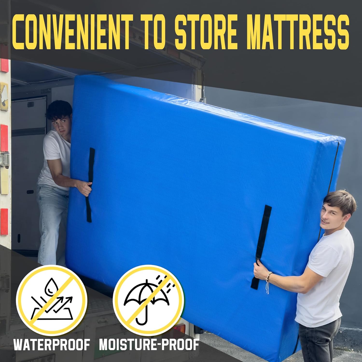 Heavy-Duty Waterproof Mattress Moving & Storage Bag with Handles and Zipper