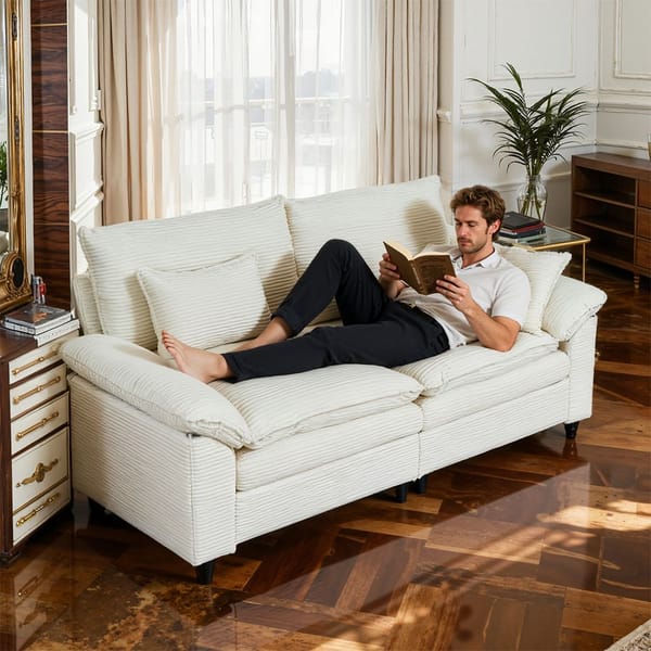 Loft Minimalist-Style Two-Seater Sofa, Unlocking Cozy Moments For Two - White