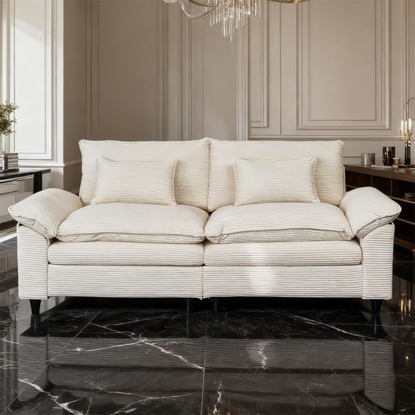 Loft Minimalist-Style Two-Seater Sofa, Unlocking Cozy Moments For Two - White