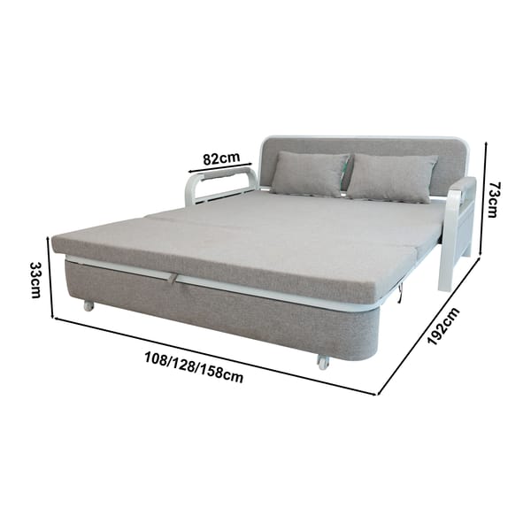 Loft 2 In 1 Sofa Bed Beneath Foldable Carbon Hidden Storage Sofa - 158Cm