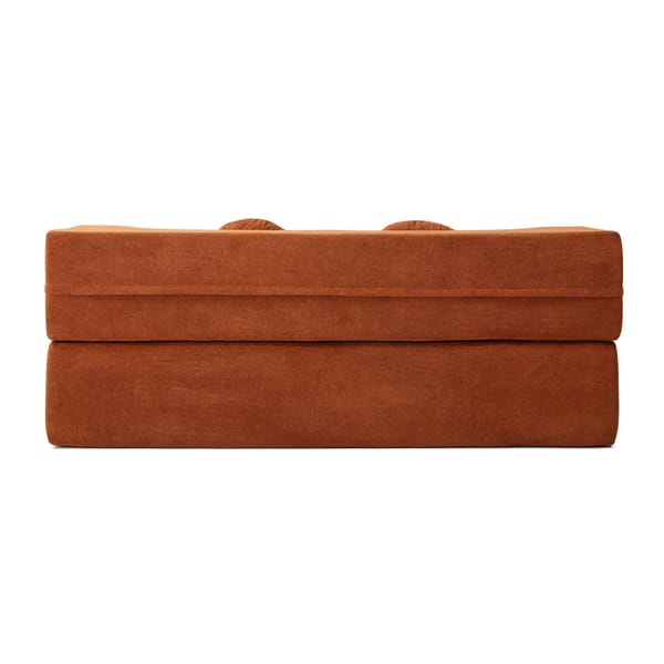 Loft Convertible Folding Sofa Bed / Plush Corduroy Loveseat Couch - Orange