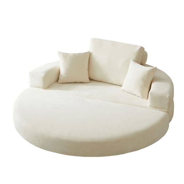 Loft Multifunctional Round Convertible Sofa Bed(Compressed Packaging) - Beige