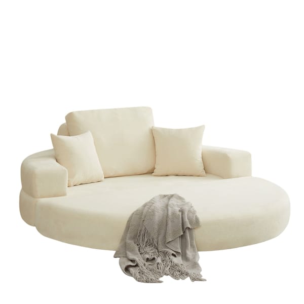 Loft Multifunctional Round Convertible Sofa Bed(Compressed Packaging) - Beige