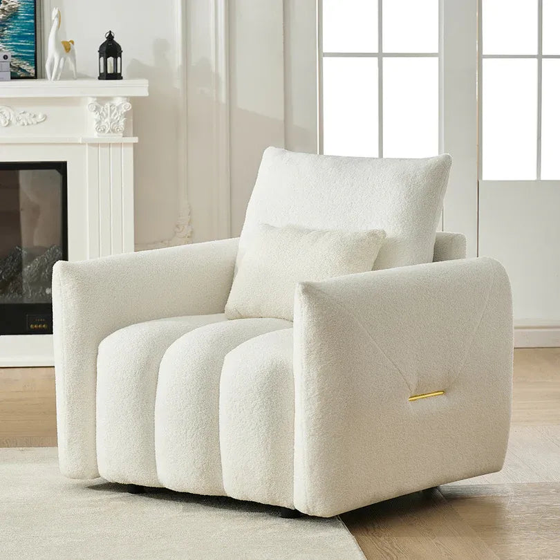LOFT 35 "Teddy fabric sofa, modern lounge chair, upholstered with a pillow