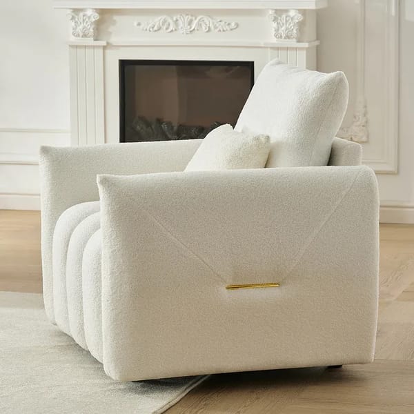Loft 35 "Teddy Fabric Sofa, Modern Lounge Chair, Upholstered With A Pillow