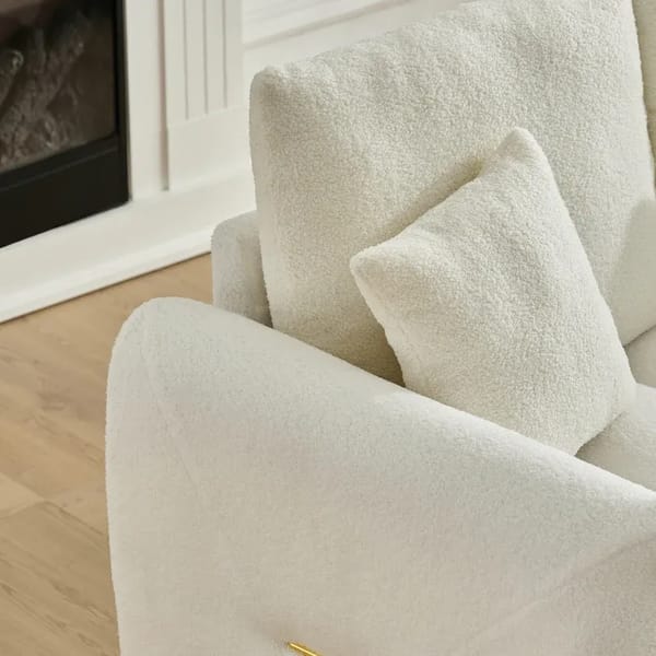 Loft 35 "Teddy Fabric Sofa, Modern Lounge Chair, Upholstered With A Pillow