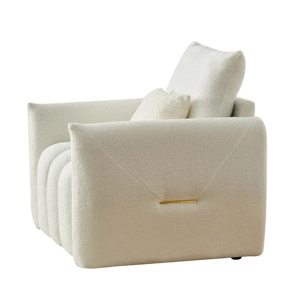 Loft 35 "Teddy Fabric Sofa, Modern Lounge Chair, Upholstered With A Pillow