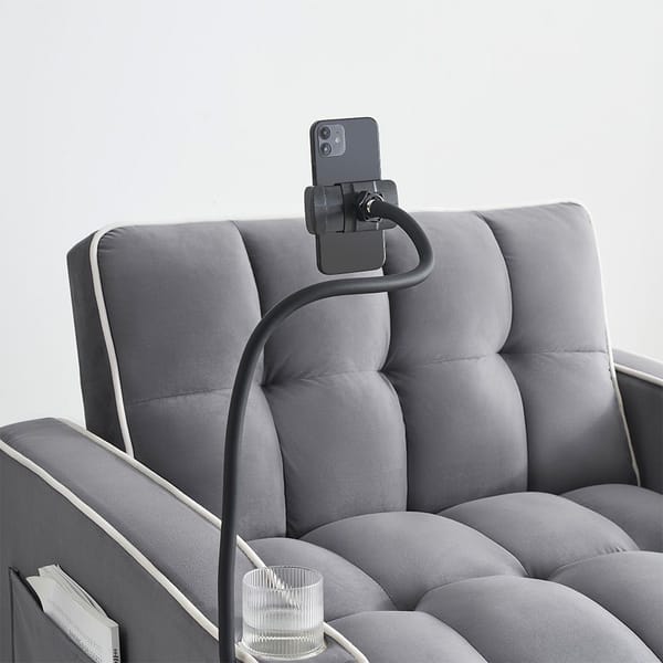 Loft Single-Seater Sofa Bed, Equipped With Usb Ports And A Phone Holder - Grey