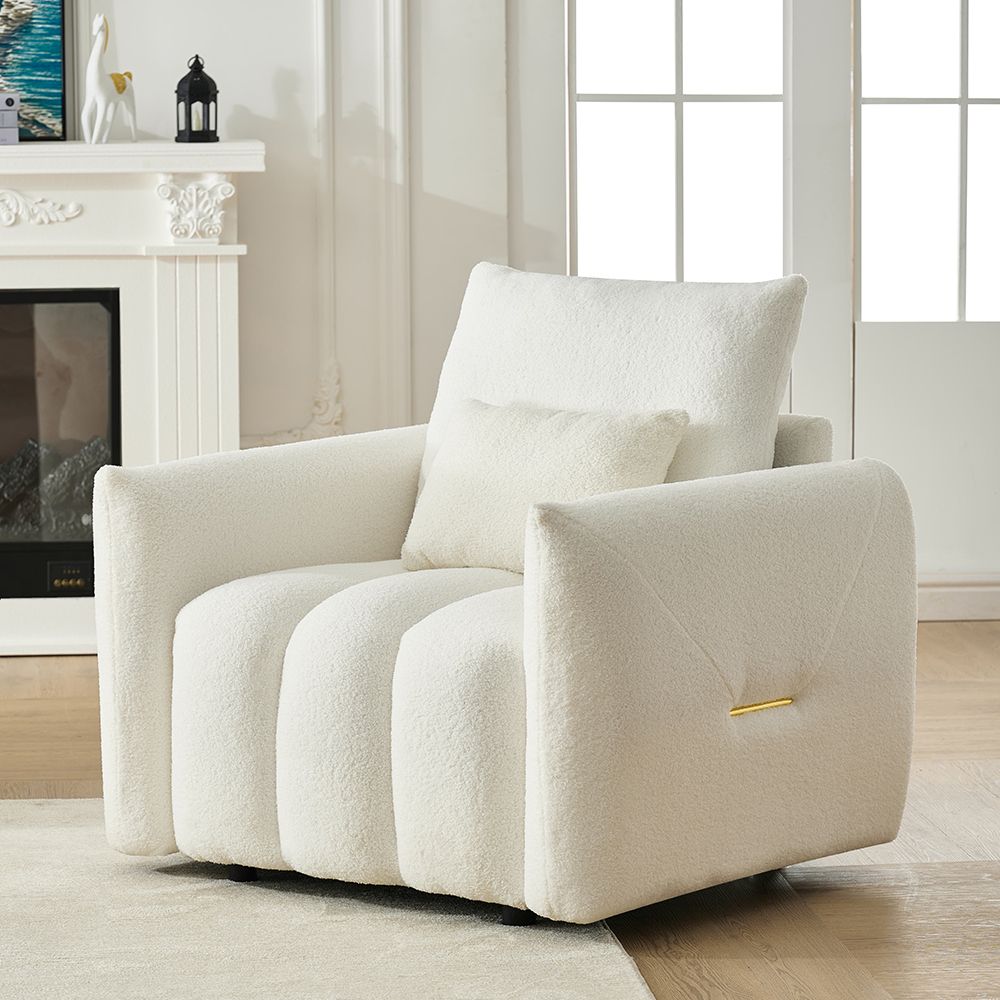 LOFT 35 "Teddy fabric sofa, modern lounge chair, upholstered with a pillow - Black