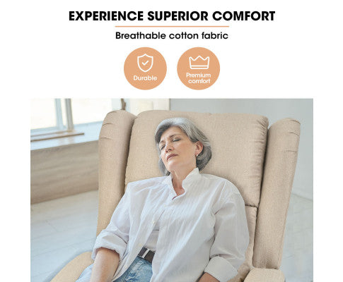 FORTIA Electric Recliner Lift Heat Chair for Elderly, Massage, Heat Therapy, Aged Care, Beige FORTIA