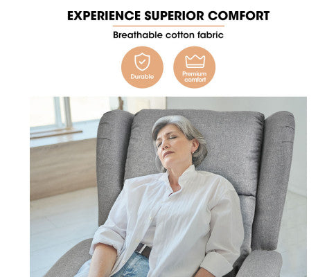 FORTIA Electric Recliner Lift Heat Chair for Elderly, Massage, Heat Therapy, Aged Care, Grey FORTIA