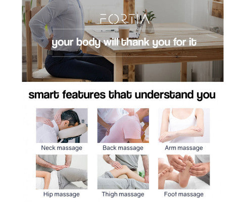 FORTIA Electric Massage Chair Full Body Reclining Zero Gravity Recliner Back Kneading Massager FORTIA