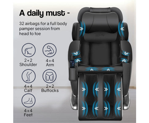 FORTIA Electric Massage Chair Full Body Reclining Zero Gravity Recliner Back Kneading Massager FORTIA