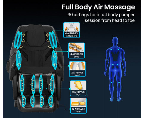 FORTIA Electric Massage Chair Full Body Shiatsu Recliner Zero Gravity Heating Massager, Remote Control FORTIA