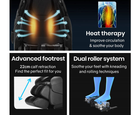 FORTIA Electric Massage Chair Full Body Shiatsu Recliner Zero Gravity Heating Massager, Remote Control FORTIA