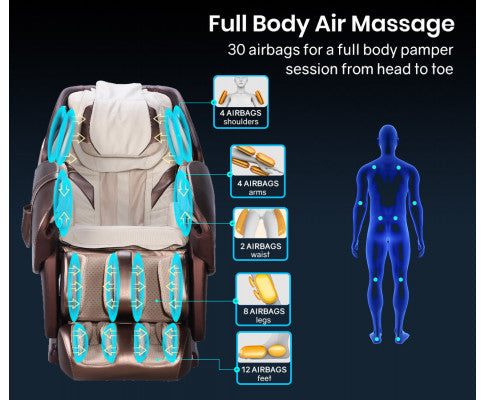 FORTIA Electric Massage Chair Zero Gravity Heating Massager Full Body Shiatsu Recliner, Remote Control FORTIA