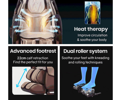 FORTIA Electric Massage Chair Zero Gravity Heating Massager Full Body Shiatsu Recliner, Remote Control FORTIA