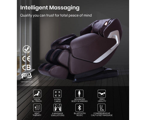 FORTIA Electric Massage Chair Zero Gravity Heating Kneading Recliner Full Body Shiatsu Massager FORTIA