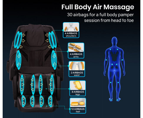 FORTIA Electric Massage Chair Zero Gravity Heating Kneading Recliner Full Body Shiatsu Massager FORTIA