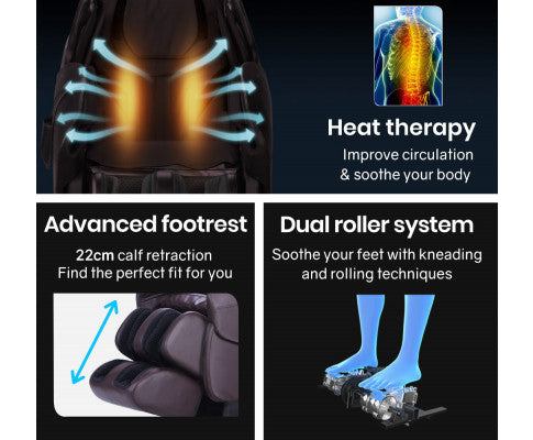 FORTIA Electric Massage Chair Zero Gravity Heating Kneading Recliner Full Body Shiatsu Massager FORTIA