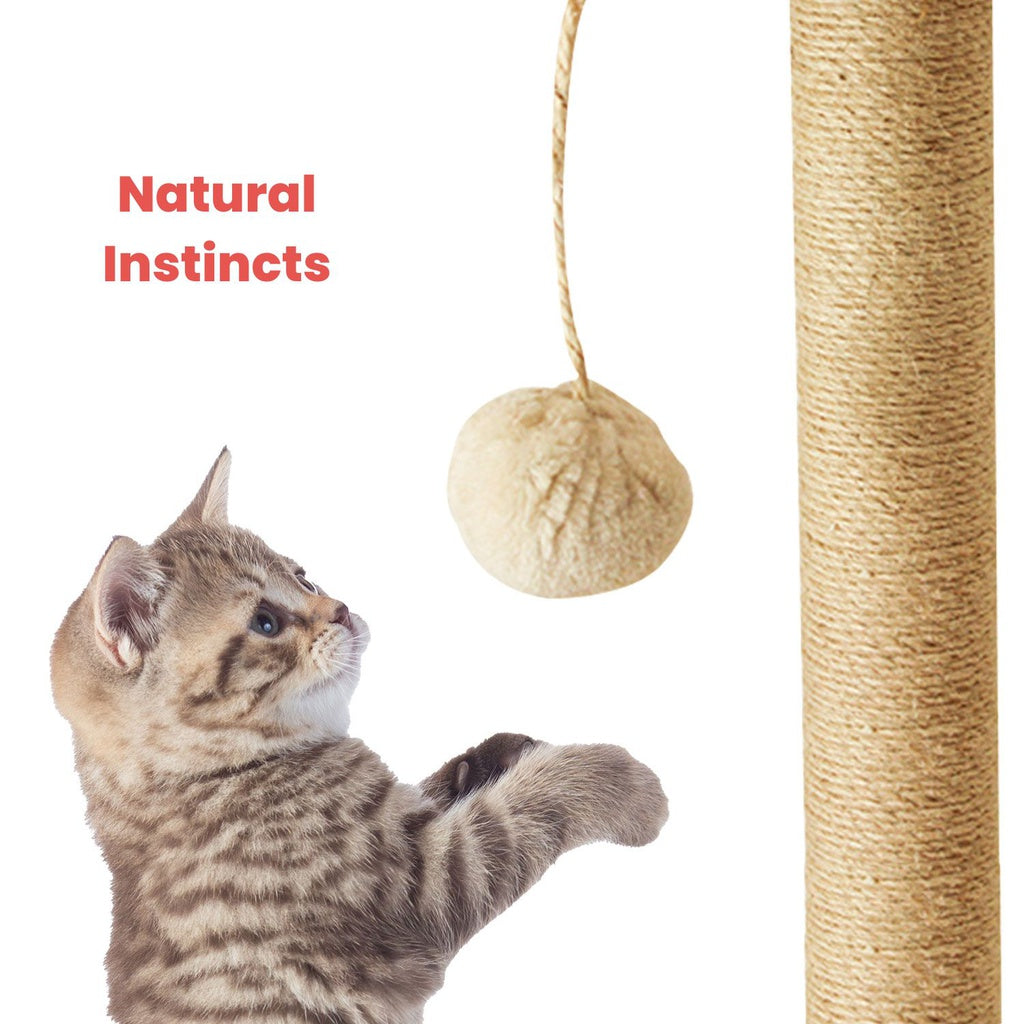 FLOOFI 130cm Wooden Cat Tree Big Bedding Australia