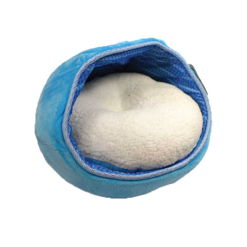 Cat Bed - Fleece Blue Monaco Lounge Couch Cave Plush Cushion Pet All For Paws Big Bedding Australia