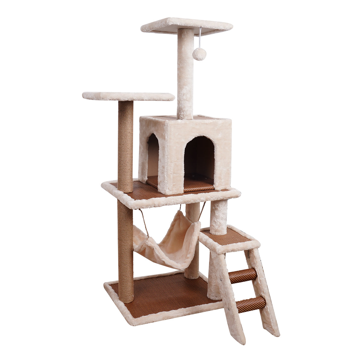 Furtastic 125cm Cat Tree Scratching Post - Beige Big Bedding Australia