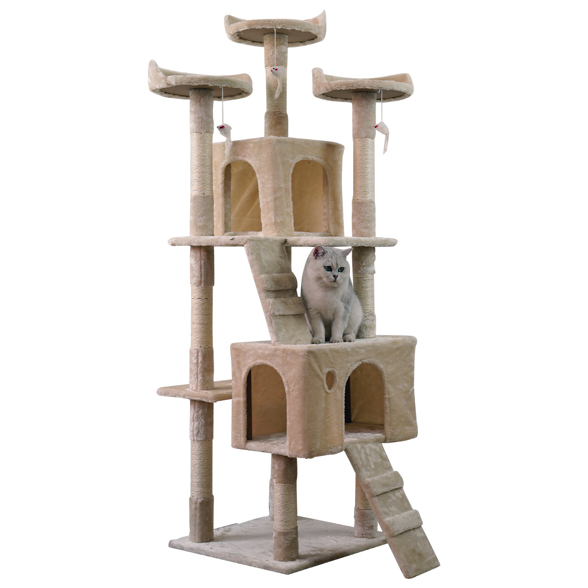 Furtastic 170cm Cat Tree Scratching Post - Beige Big Bedding Australia