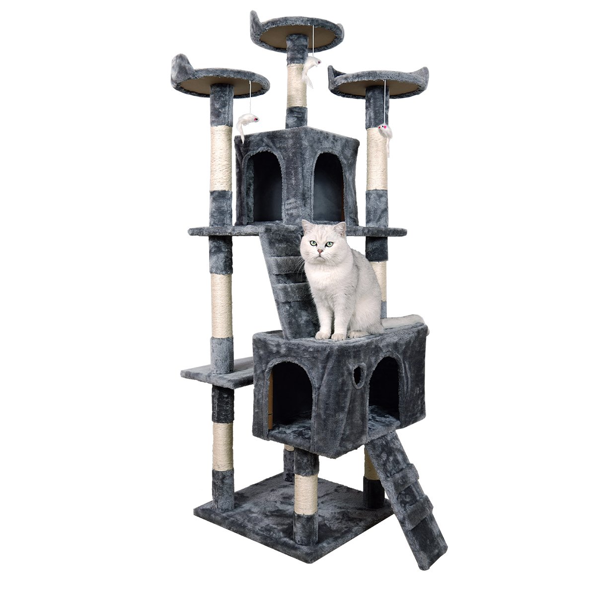 Furtastic 170cm Cat Tree Scratching Post - Dark Grey Big Bedding Australia